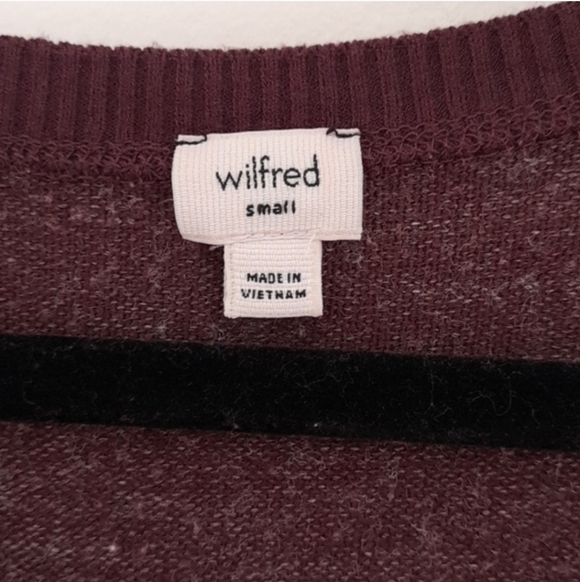 Wilfred Deep Burgundy V-Neck Long Sleeve Top - Picture 3 of 4